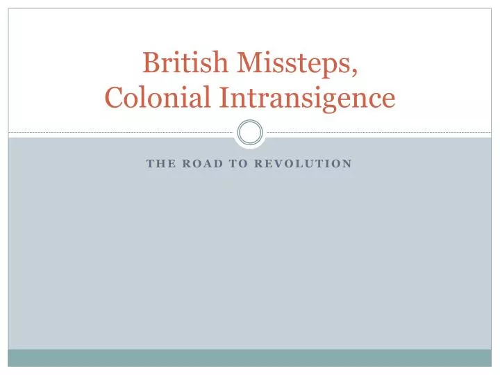 british missteps colonial intransigence