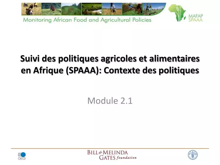 suivi des politiques agricoles et alimentaires en afrique spaaa contexte des politiques