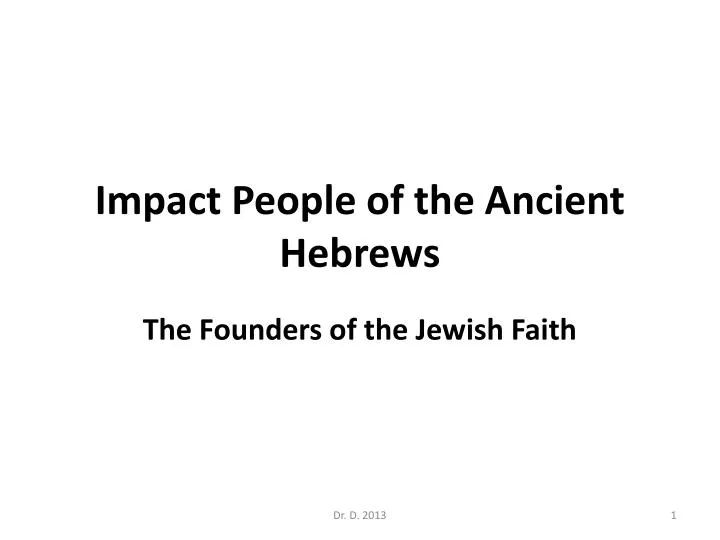 impact people of the ancient hebrews