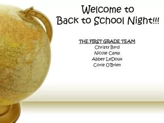 Welcome to Back to School Night!!!