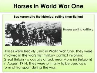 Horses in World War One
