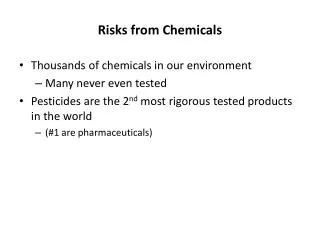 Risks from Chemicals
