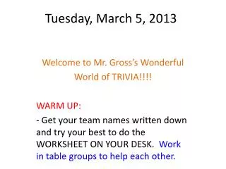 Tuesday, March 5, 2013