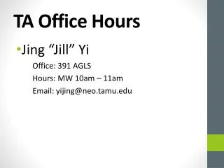 TA Office Hours