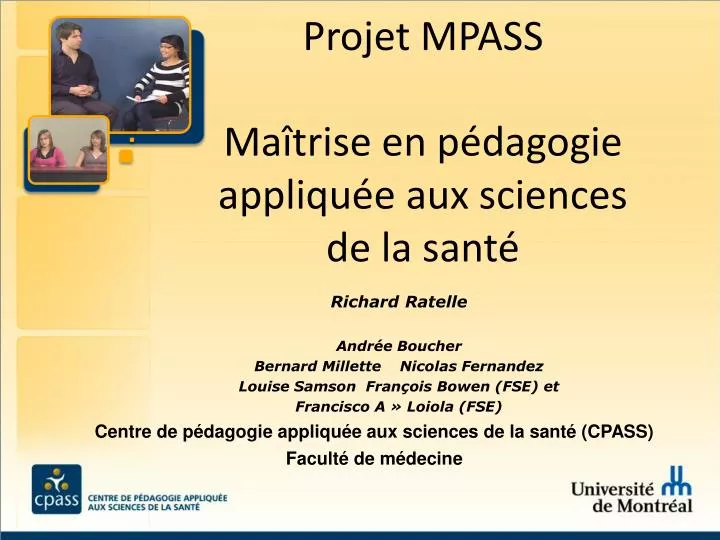 projet mpass ma trise en p dagogie appliqu e aux sciences de la sant