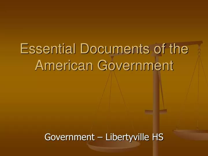 essential documents of the american government