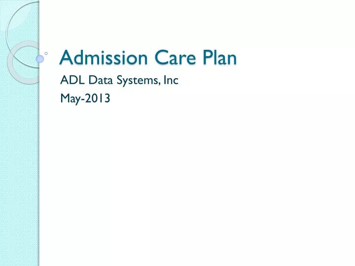 admission care plan