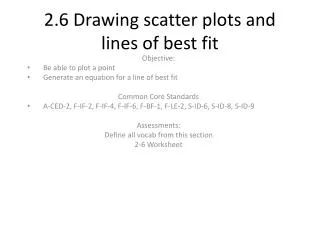 2.6 Drawing scatter plots and lines of best fit