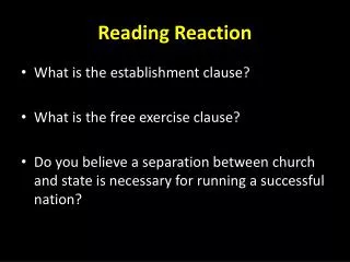 Reading Reaction
