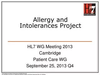 Allergy and Intolerances Project