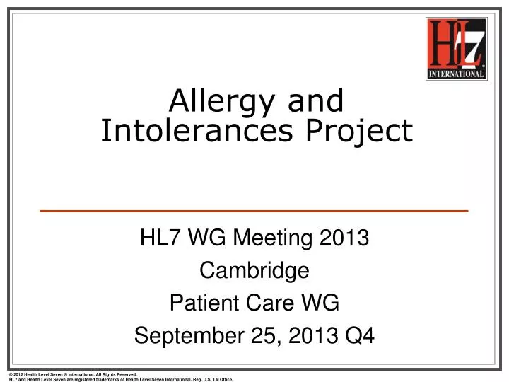 allergy and intolerances project