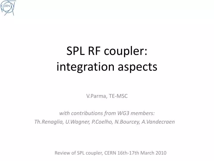 spl rf coupler integration aspects