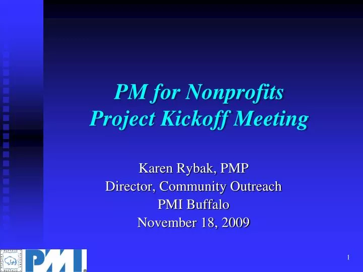 pm for nonprofits project kickoff meeting