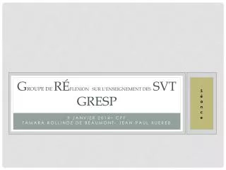 g roupe de r flexion sur l enseignement des svt gresp