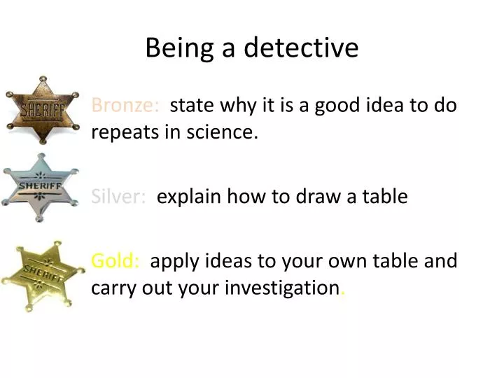 being a detective