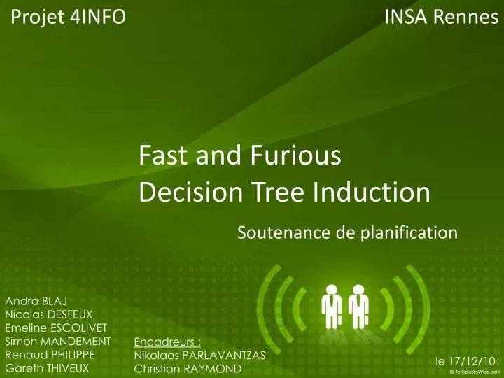 fast and furious decision tree induction soutenance de planification