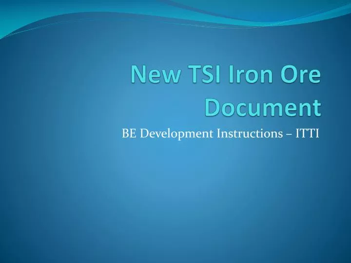 new tsi iron ore document
