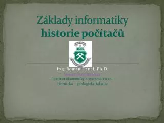 z klady informatiky historie po ta