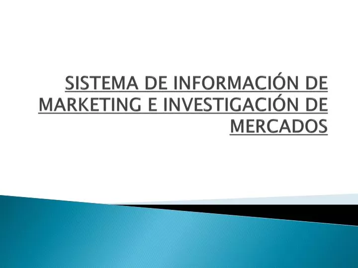sistema de informaci n de marketing e investigaci n de mercados