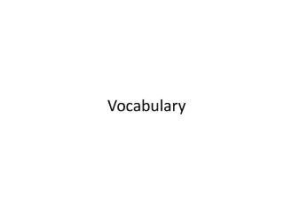 Vocabulary