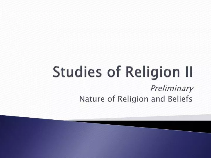 studies of religion ii