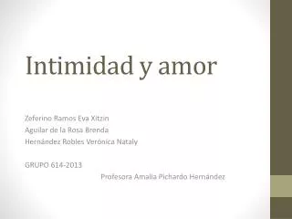 intimidad y amor