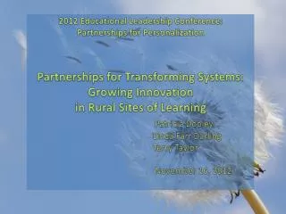 2012 Educational Leadership Conference: Partnerships for Personalization