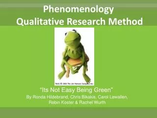 Phenomenology Qualitative Research Method