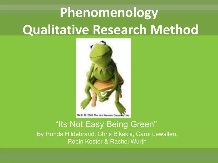 phenomenology qualitative research method