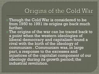 origins of the cold war