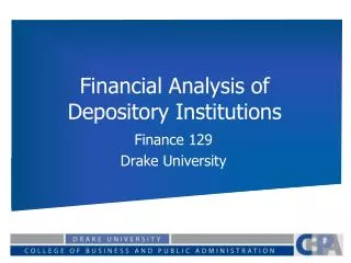 Financial Analysis of Depository Institutions
