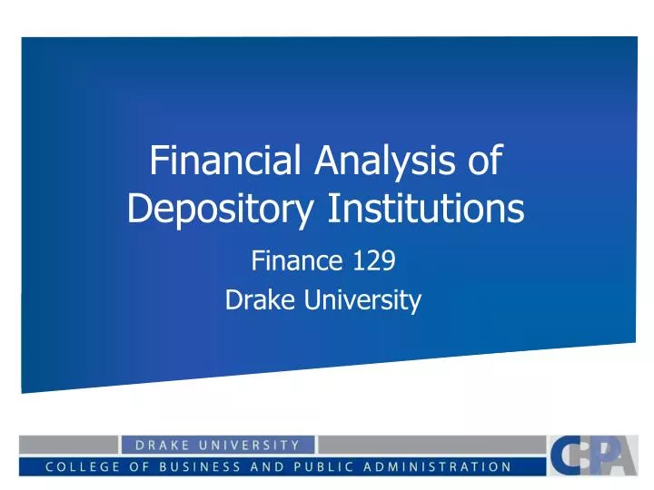 financial analysis of depository institutions