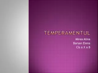 temperamentul