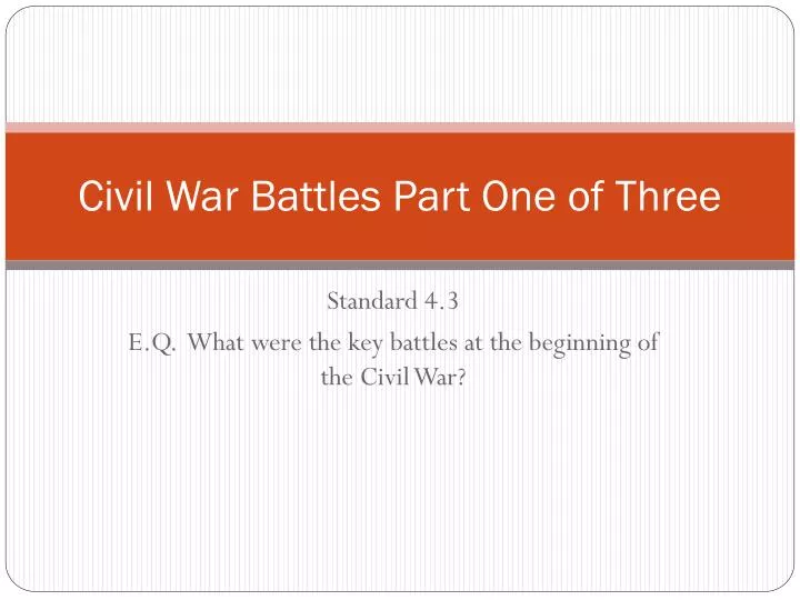 civil war battles part one of three