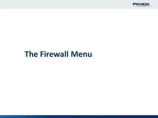 The Firewall Menu