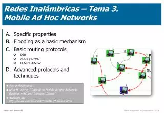 Redes Inalámbricas – Tema 3. Mobile Ad Hoc Networks