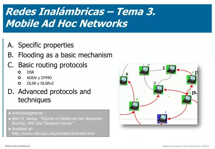 redes inal mbricas tema 3 mobile ad hoc networks