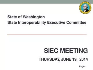 SIEC Meeting Thursday, June 19, 2014