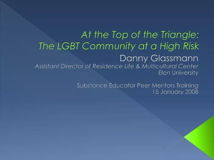 at the top of the triangle the lgbt community at a high risk