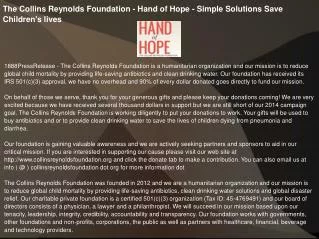 The Collins Reynolds Foundation - Hand of Hope