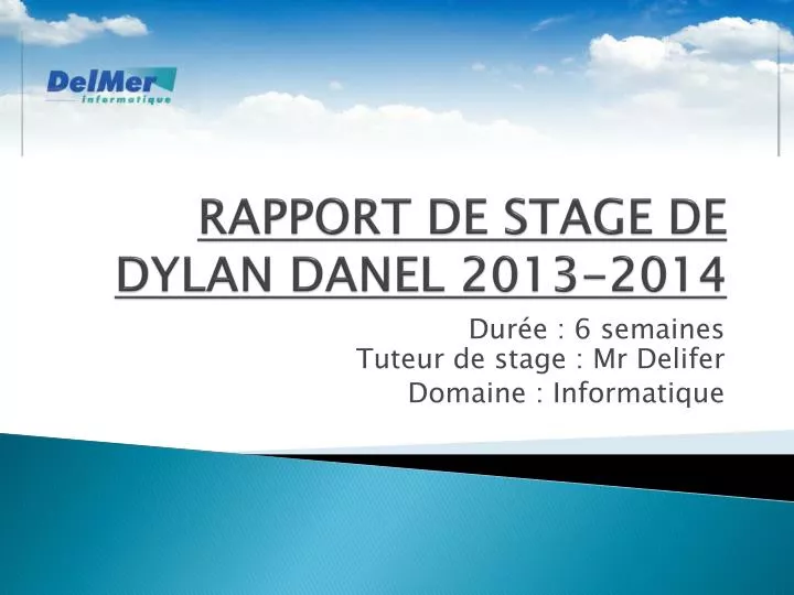 rapport de stage de dylan danel 2013 2014