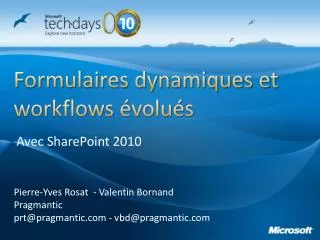formulaires dynamiques et workflows volu s