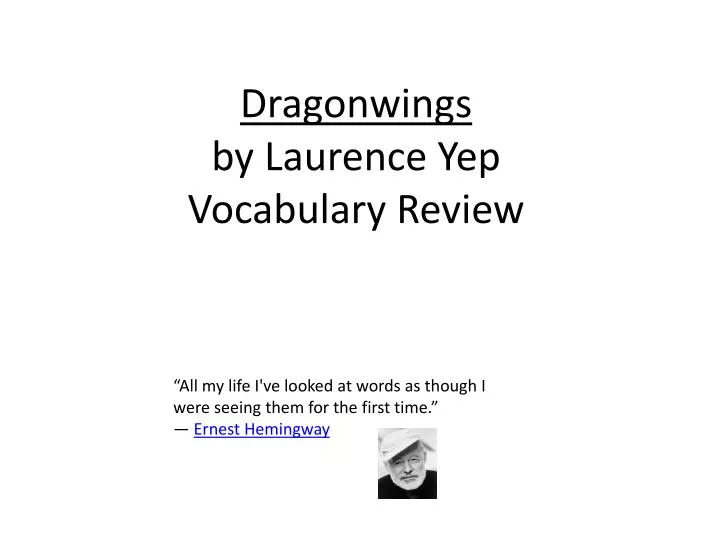 dragonwings by laurence yep vocabulary review