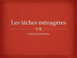 les t ches m nag res