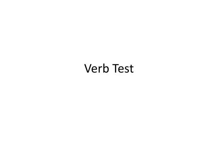 verb test
