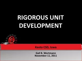 Rigorous unit development