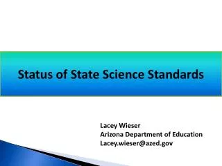 Status of State Science Standards te