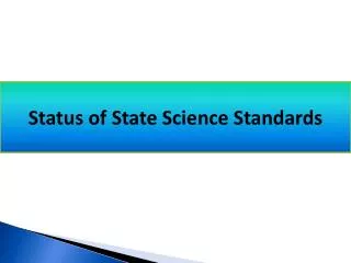 Status of State Science Standards te