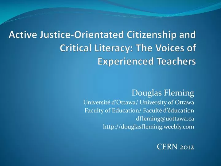 active justice orientated citizenship and critical literacy the voices of experienced teachers