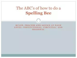 the abc s of how to do a spelling bee